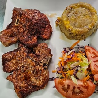 Mofongo De Chuleta Frita / Fried Pork Chop Mofongo