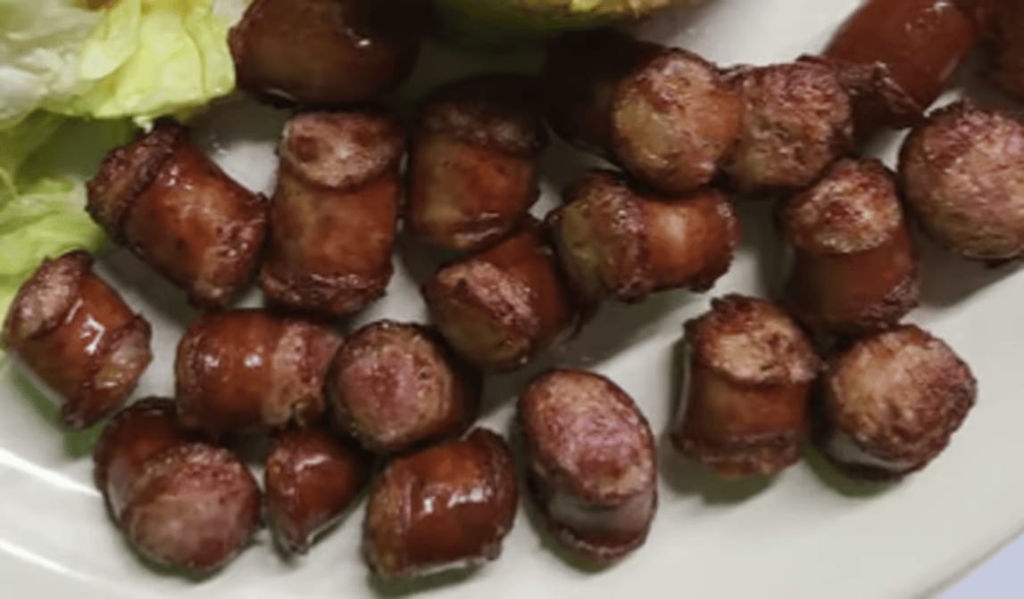 Longaniza Frita / Fried Dominican Sausage.