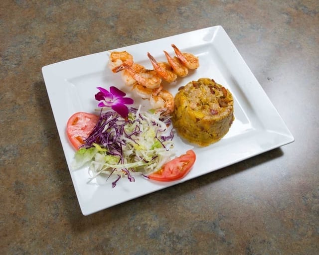 Mofongo De Camarones a La Parillla / Grilled Shrimp Mofongo.