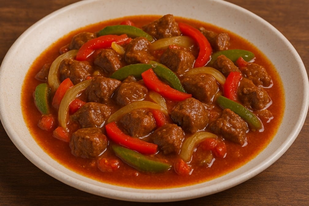Bistec en Salsa / Steak in Sauce.