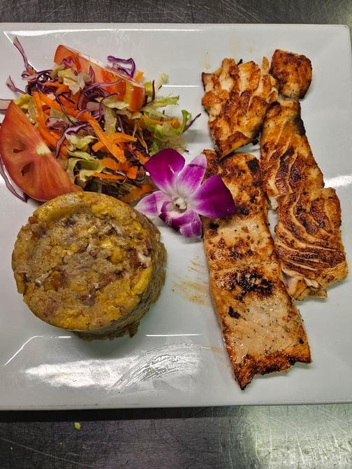 Mofongo De Salmón / Salmon Mofongo.