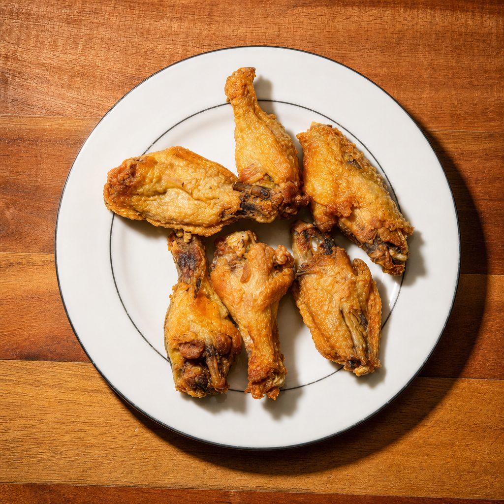 Alitas De Pollo Fritas (6) / Fried Chicken Wings (6).