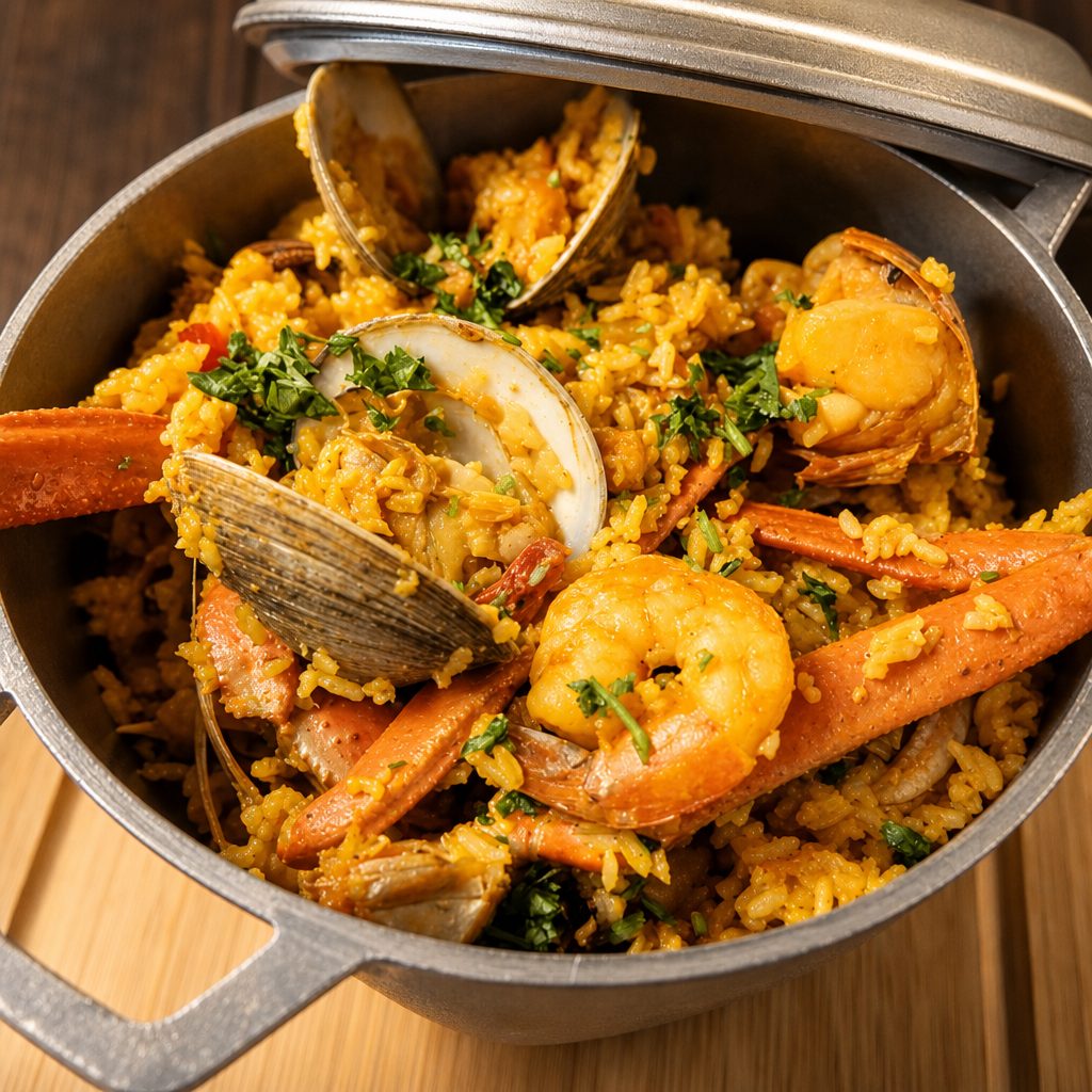 Paella De Mariscos / Seafood Paella.