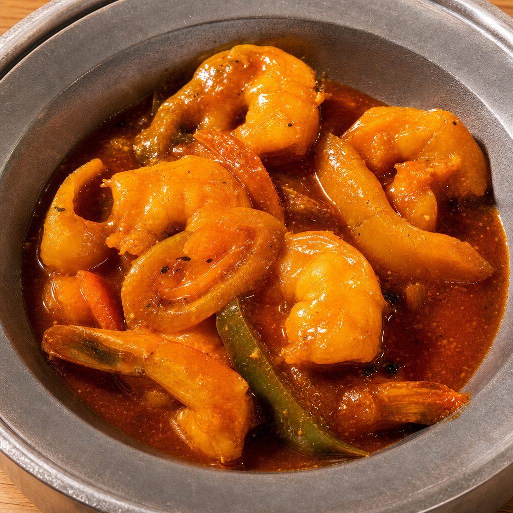 Camarones en Salsa Roja / Shrimp in Red Sauce.