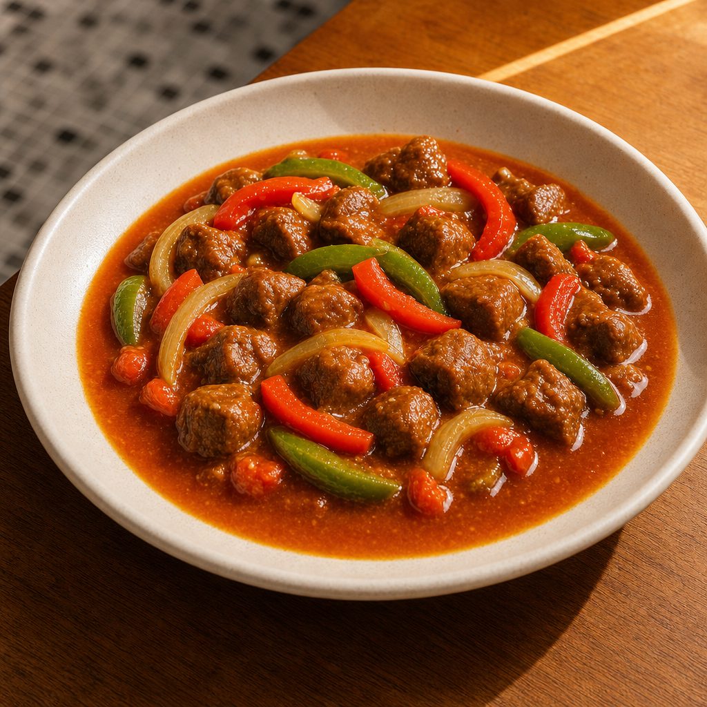 Bistec en Salsa / Steak in Sauce.
