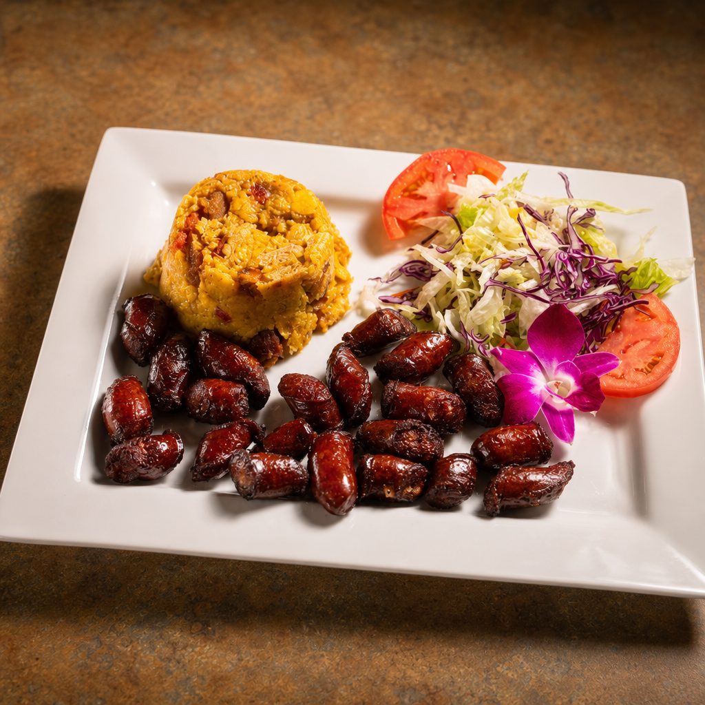 Mofongo De Longaniza / Sausage Mofongo.