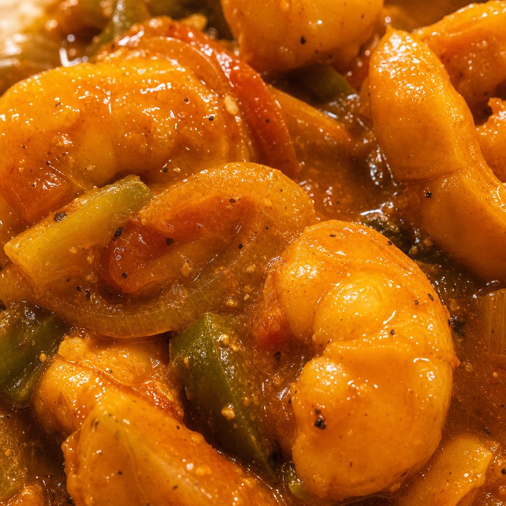 Camarones en Salsa Roja / Shrimp in Red Sauce.