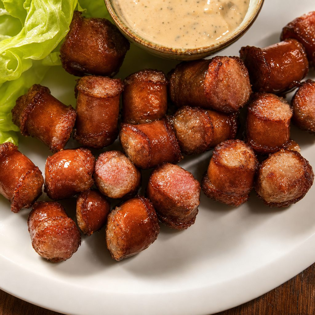 Longaniza Frita / Fried Dominican Sausage.