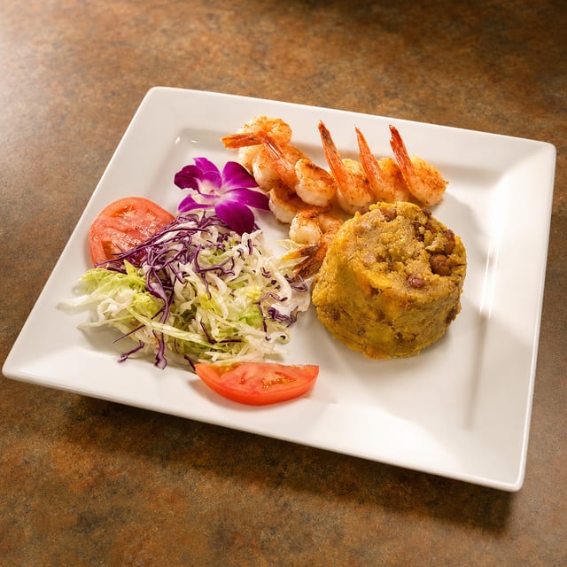 Mofongo De Camarones a La Parillla / Grilled Shrimp Mofongo.